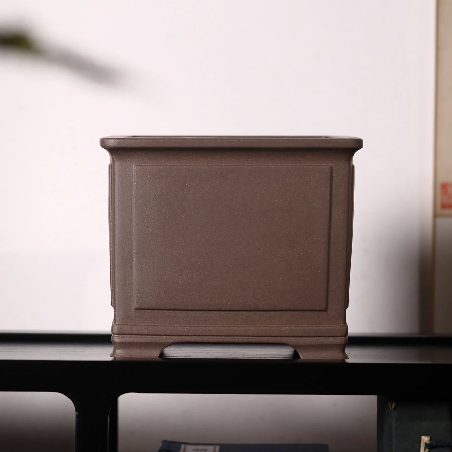 6.8 inch (17.5cm) Deep Square Premium Semi Cascade Bonsai Pots Brown Color