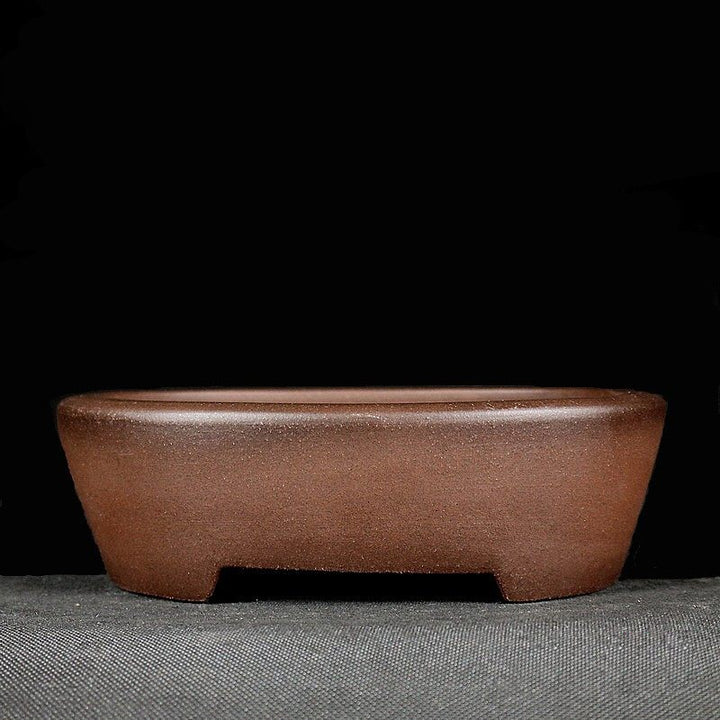 6.8 inch (17.5cm) Small Flared Oval Minimalist Unglazed Bonsai Pot
