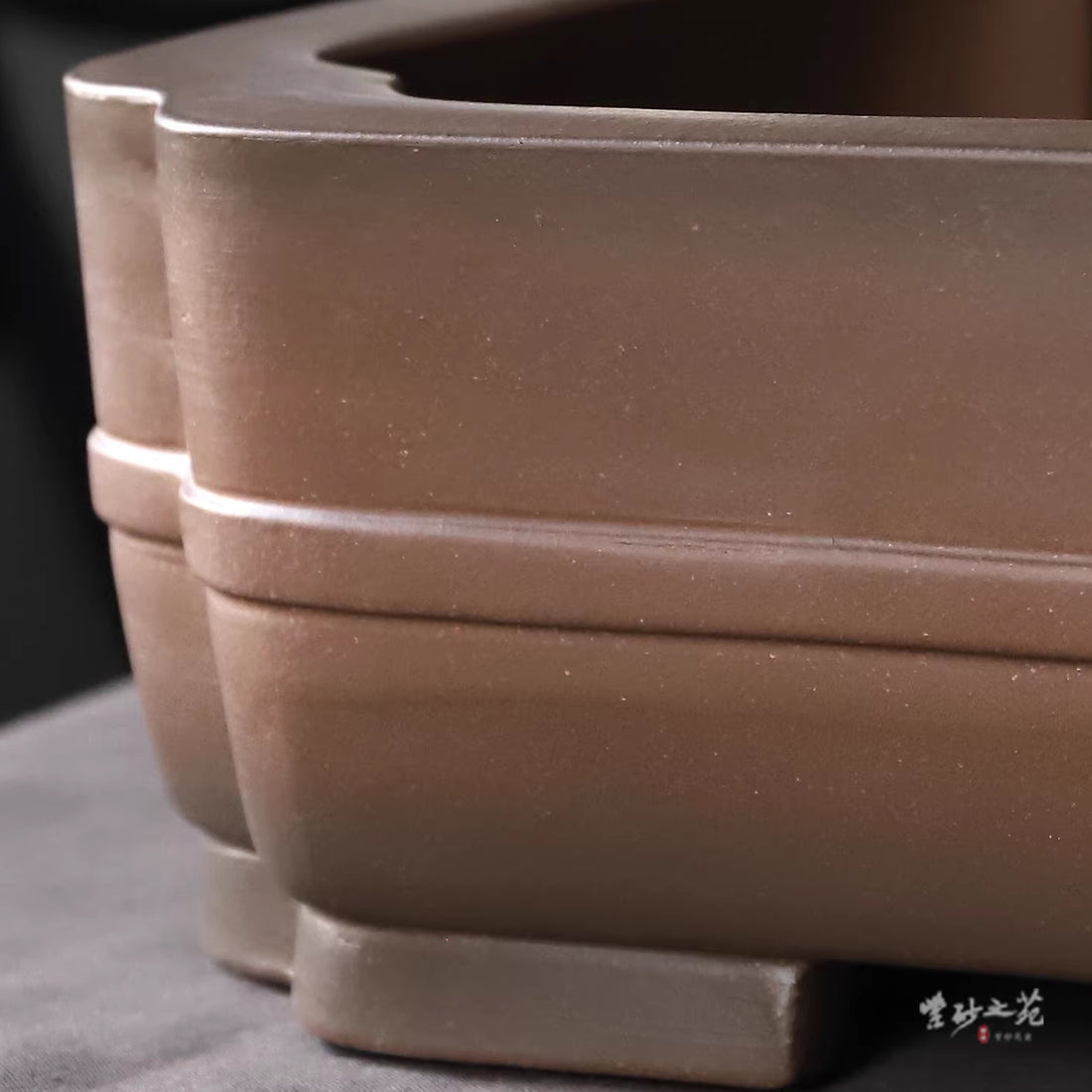 Pot à bonsaï premium rectangulaire grand format 14,6" (37,2 cm) à coins enfoncés bicolore