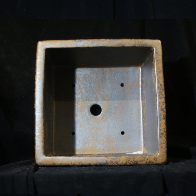 12.6 inch (32cm) Large 6.3 inch (16cm) Deep Square Wood-Fired Semi Cascade Bonsai Pot Inner View