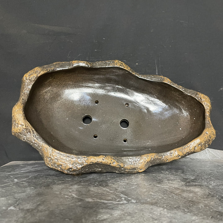 18.1" (46cm) Extra Large Slab-Style Abstract Forest Landscape Bonsai Pot