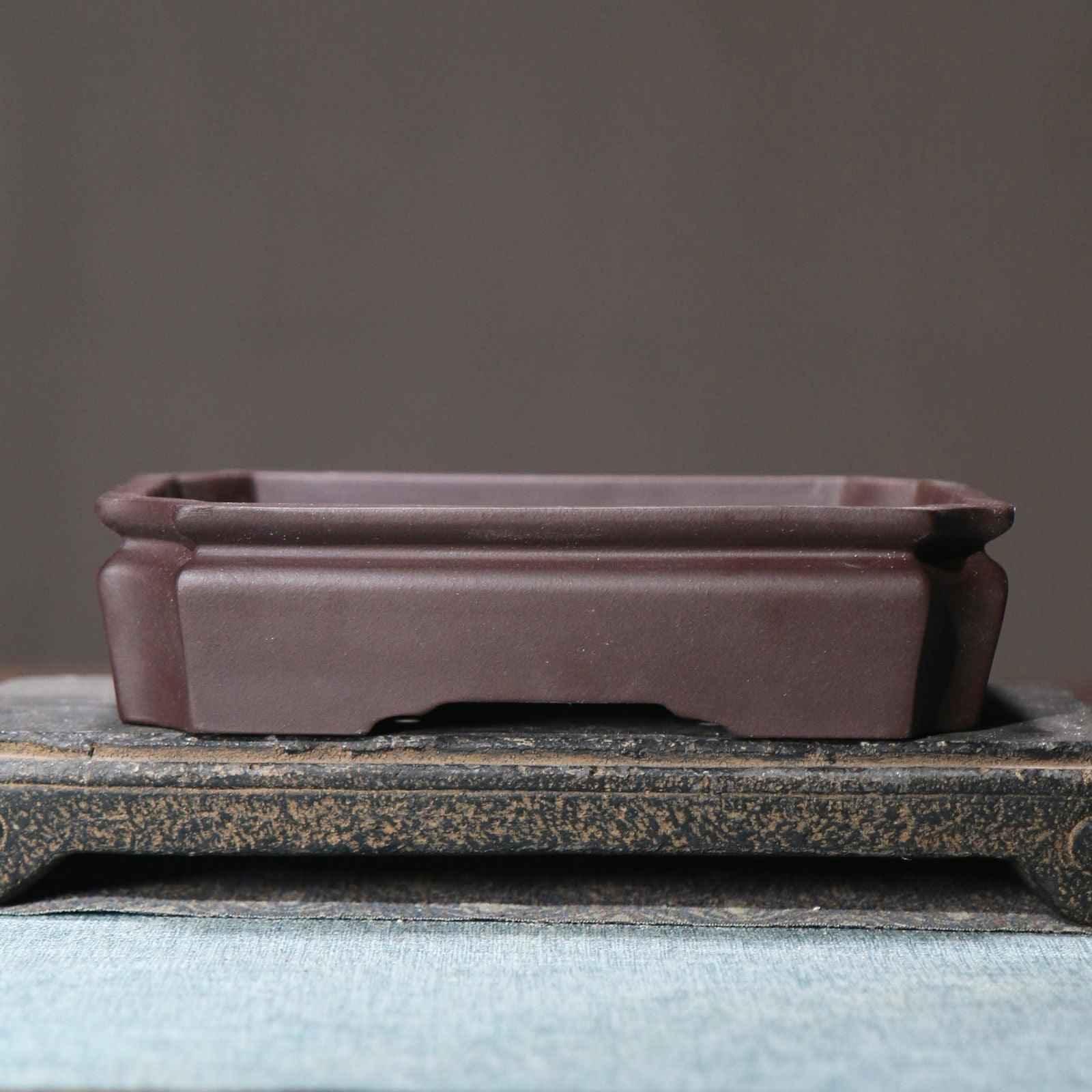 7.2" (18.5cm) Rectangular Classic Shallow Corner-Cut Bonsai Pot