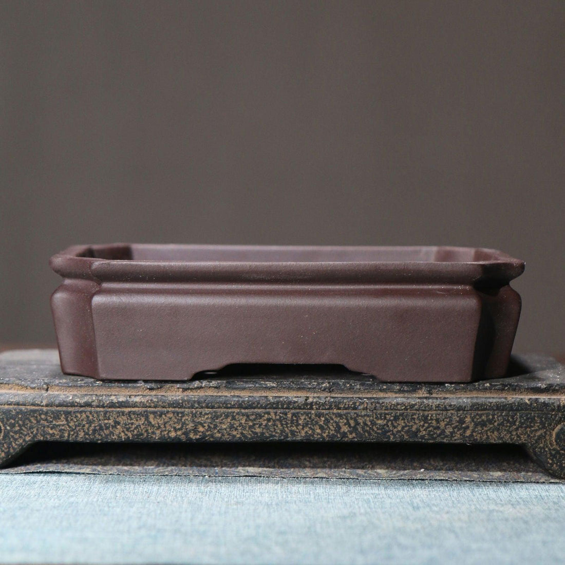 7.2" Rectangular Classic Shallow Corner-Cut Bonsai Pot - Potscape