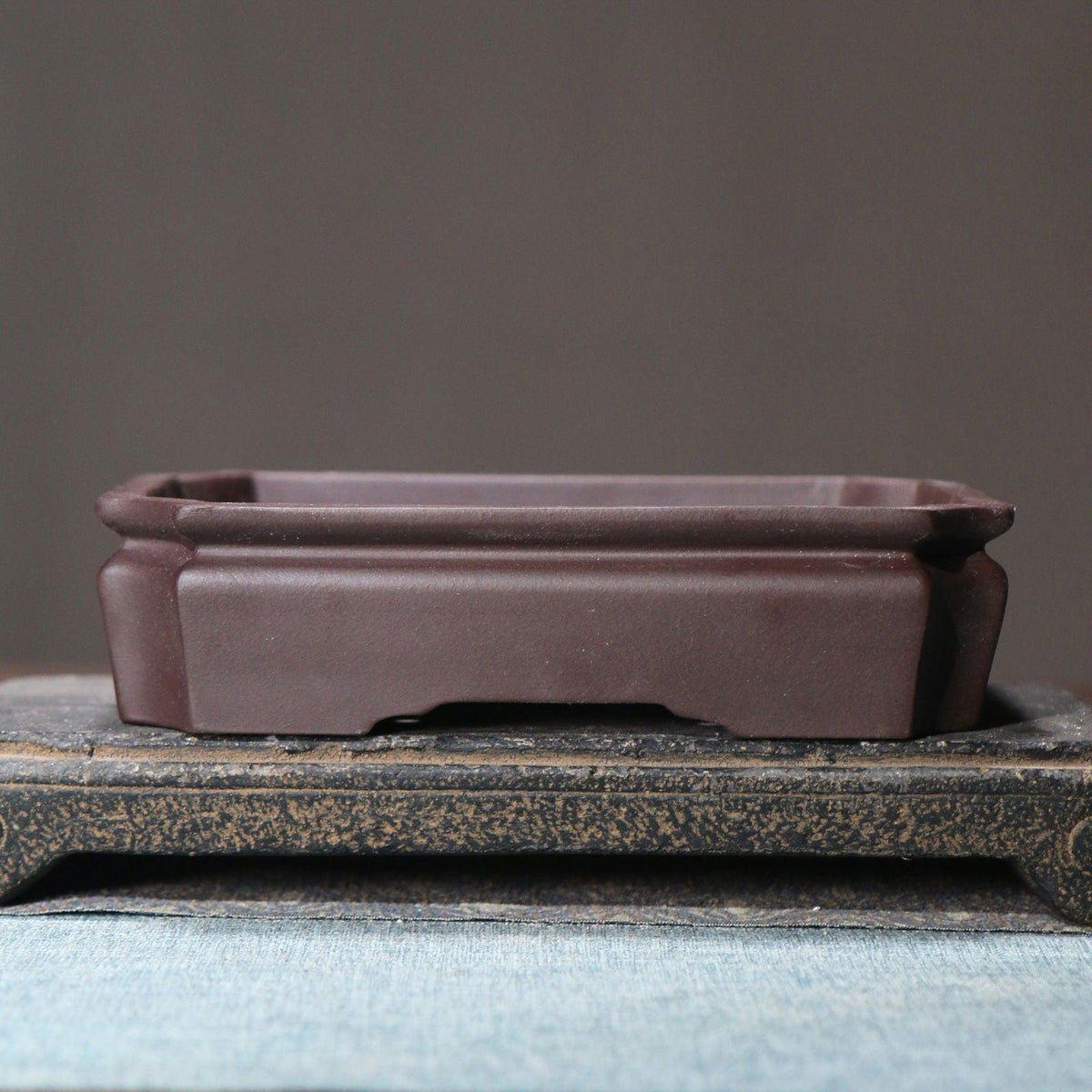 7.2" Rectangular Classic Shallow Corner-Cut Bonsai Pot - Potscape