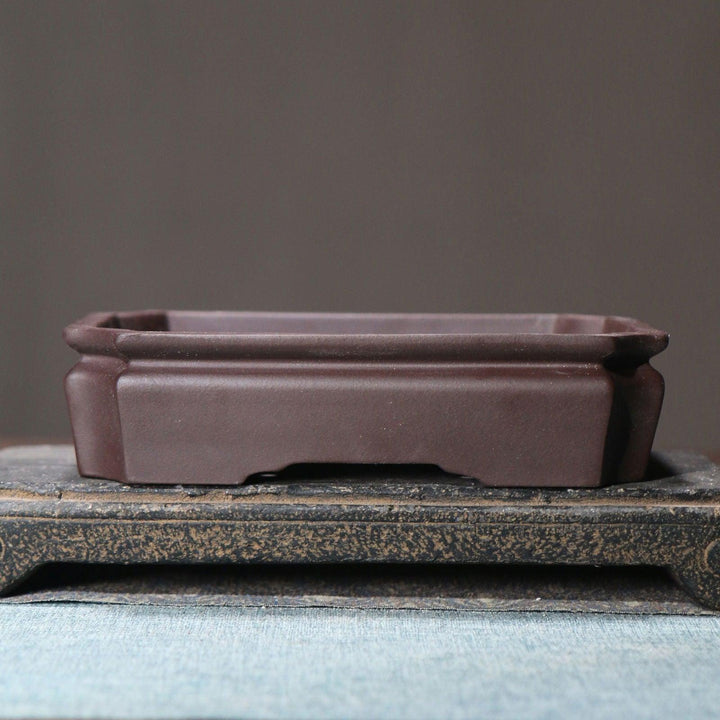 7.2" Rectangular Classic Shallow Corner-Cut Bonsai Pot - Potscape