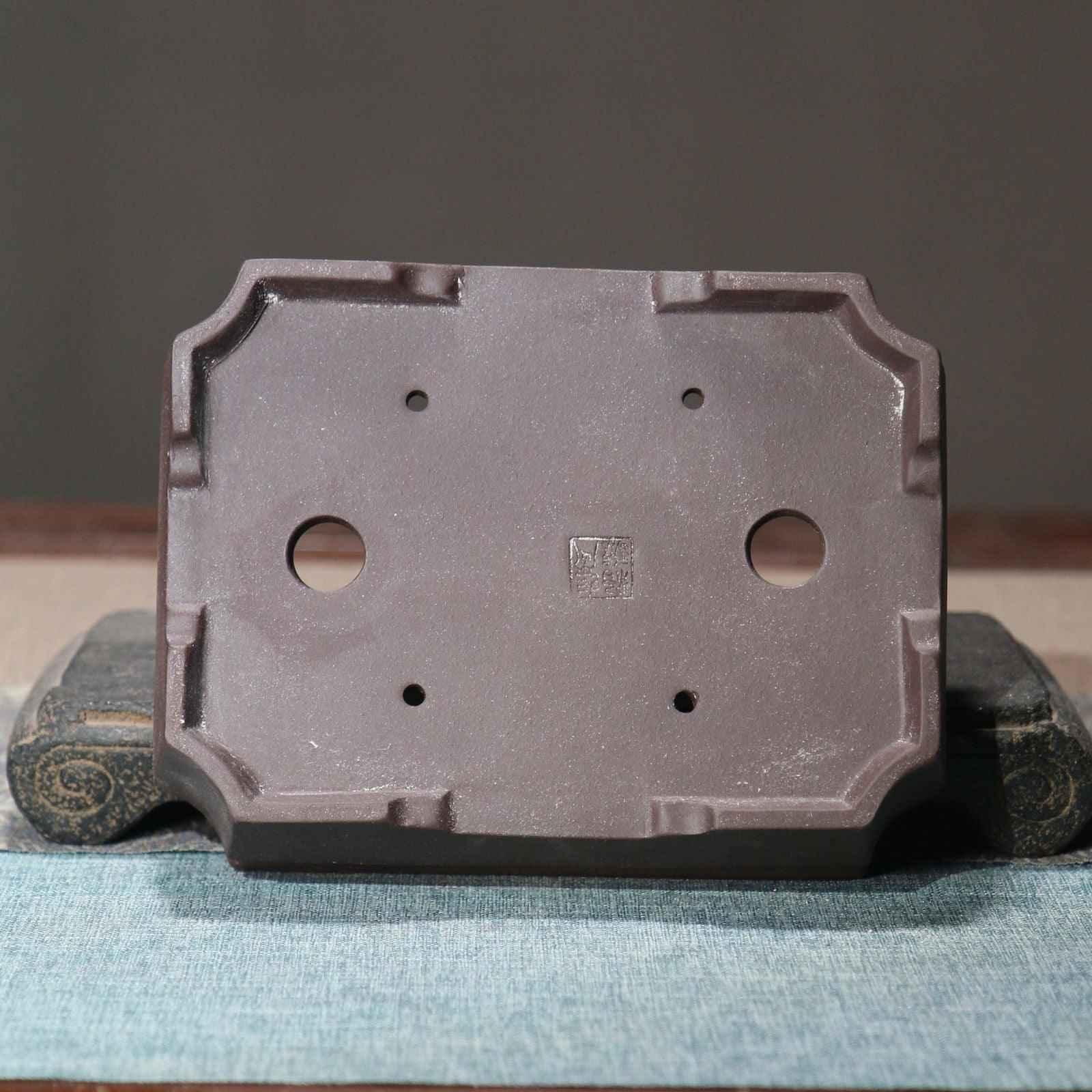 7.2" (18.5cm) Rectangular Classic Shallow Corner-Cut Bonsai Pot