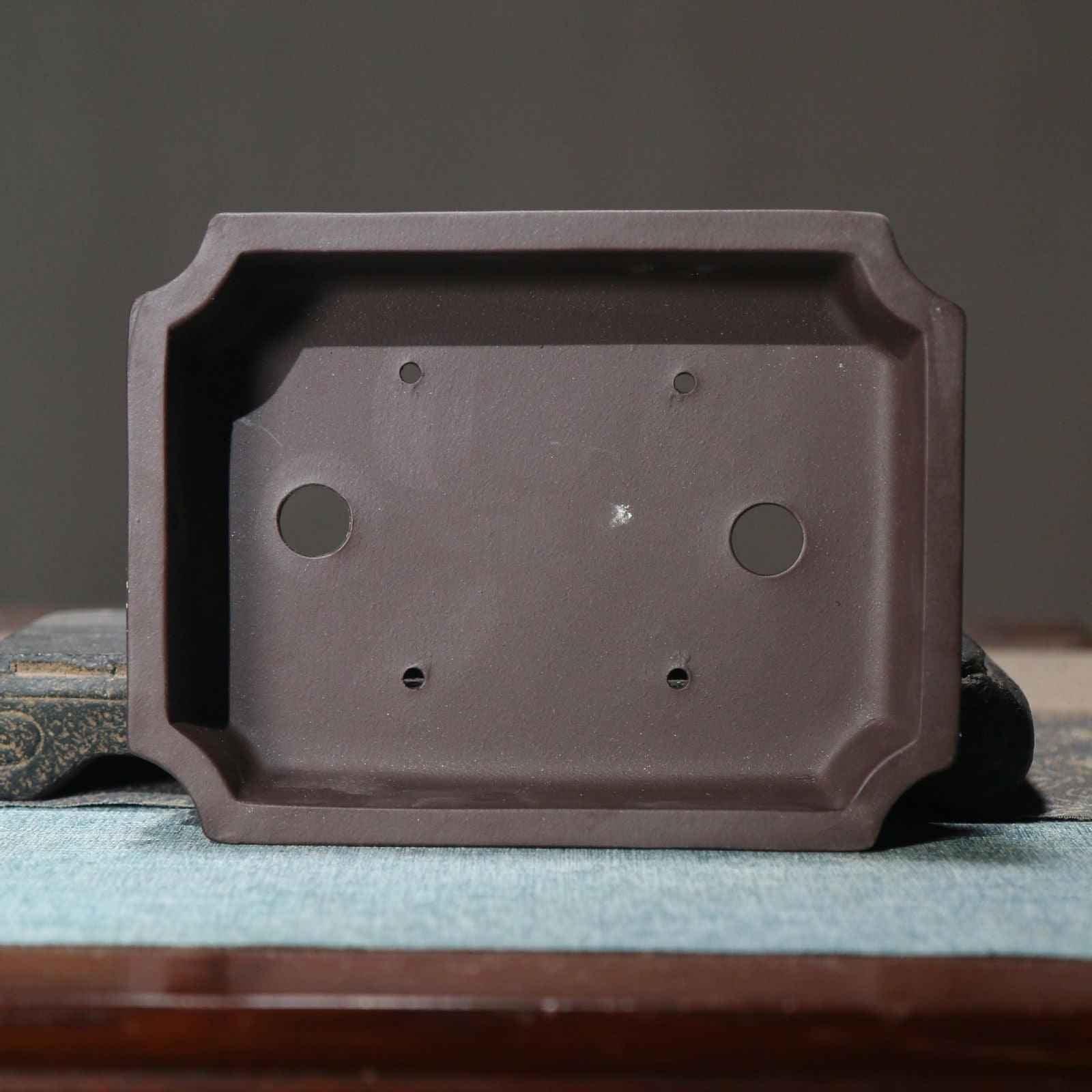 7.2" (18.5cm) Rectangular Classic Shallow Corner-Cut Bonsai Pot