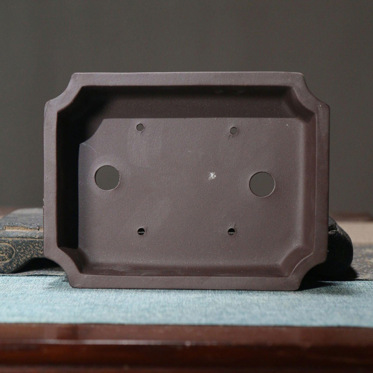 7.2" Rectangular Classic Shallow Corner-Cut Bonsai Pot - Potscape