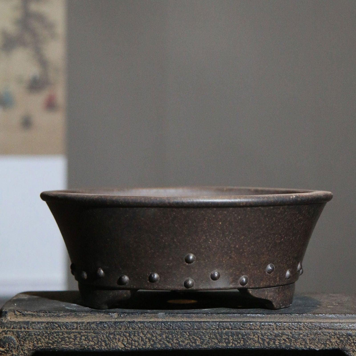 7.4" Round Traditional Studded Bonsai Pots - Potscape