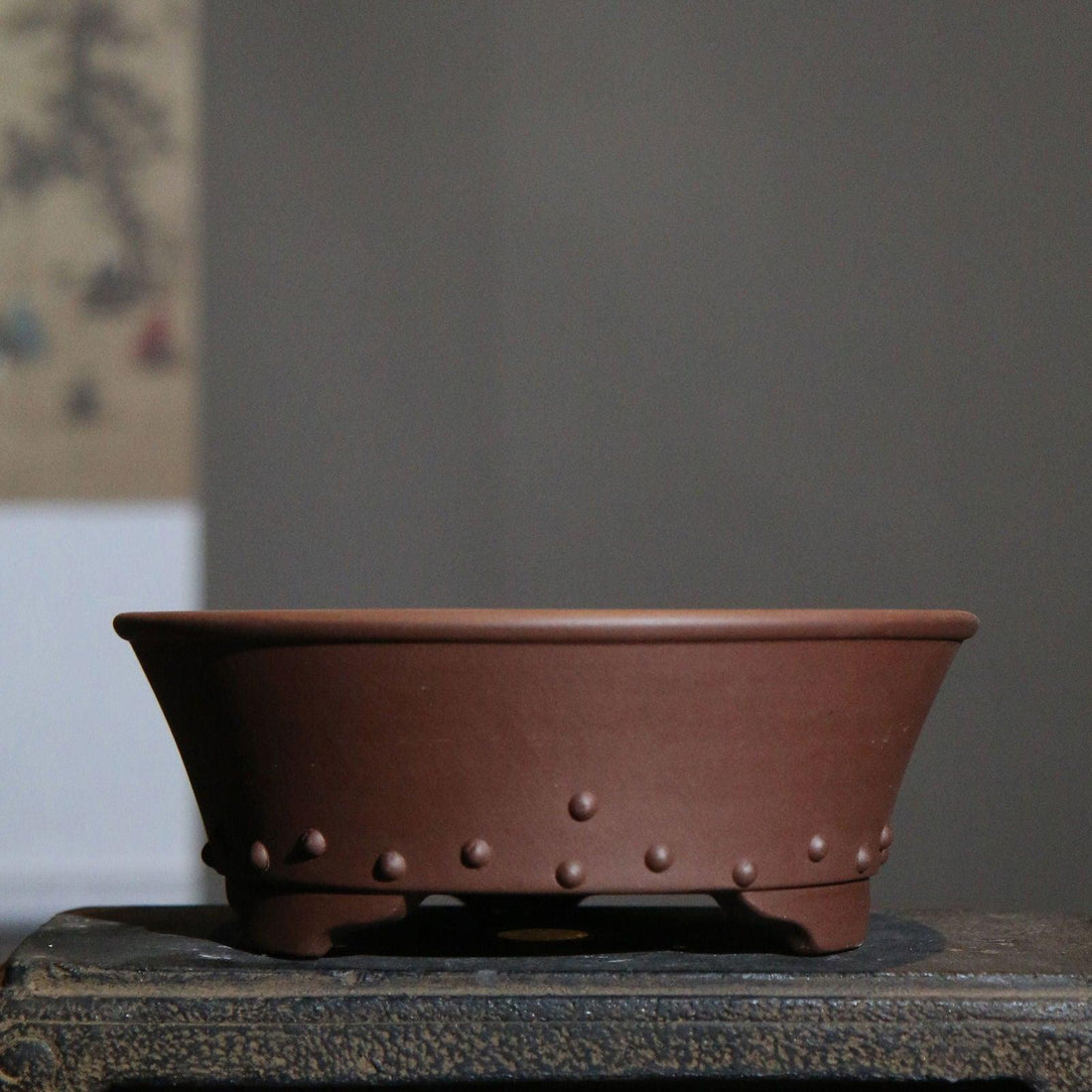 7.4" Round Traditional Studded Bonsai Pots - Potscape