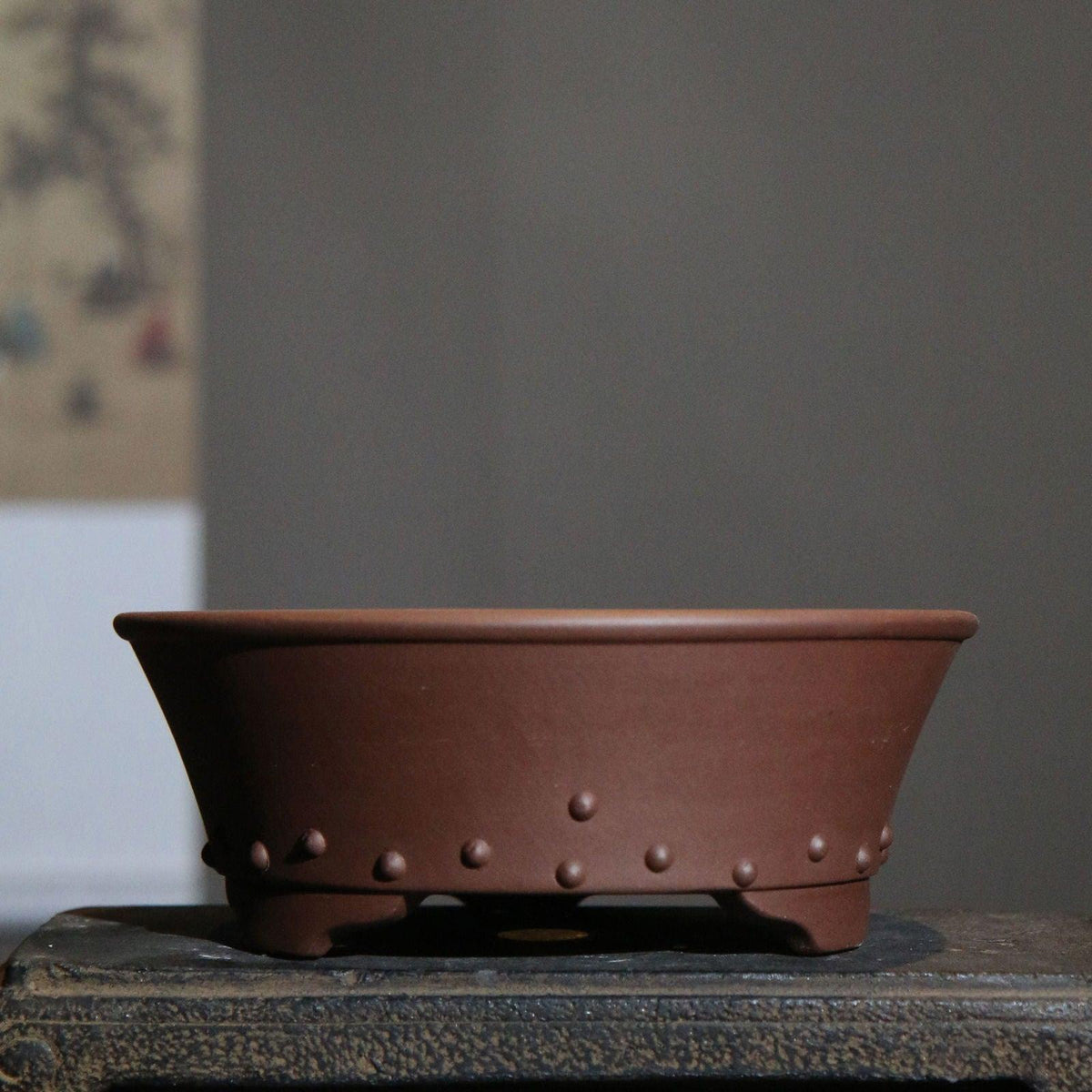 7.4" Round Traditional Studded Bonsai Pots - Potscape