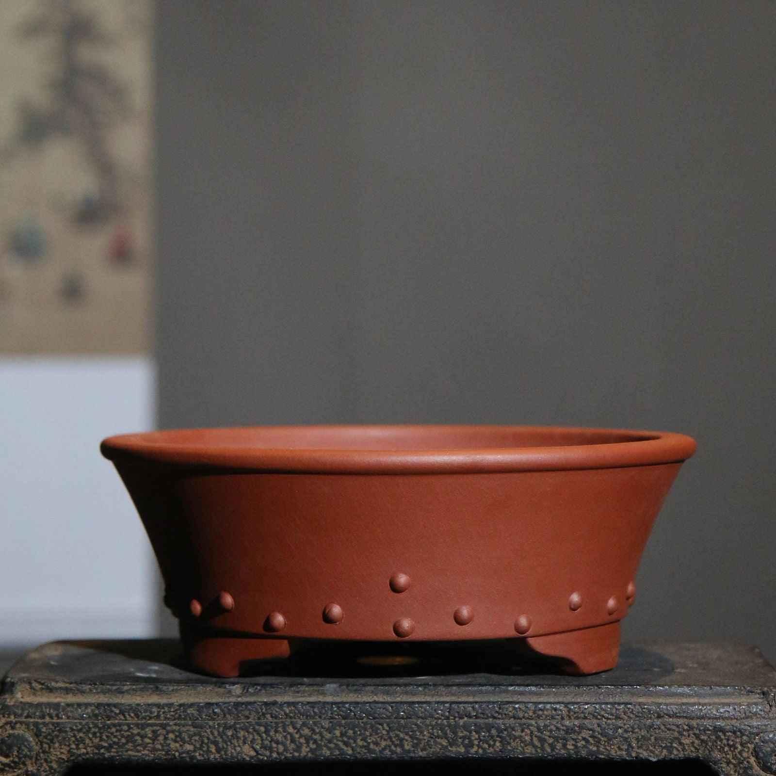 7.4" (18.8cm) Round Traditional Studded Bonsai Pots