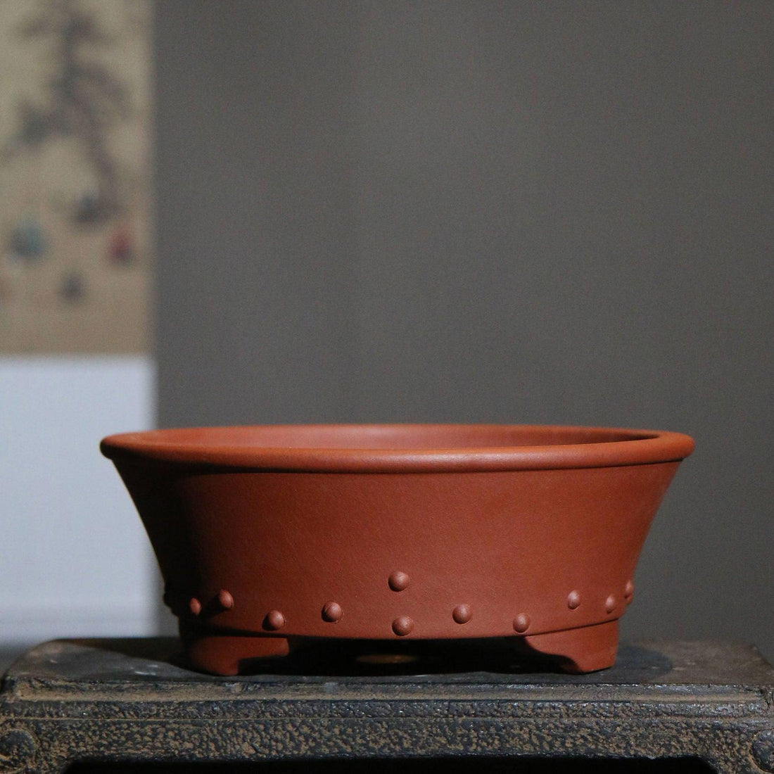 7.4" Round Traditional Studded Bonsai Pots - Potscape