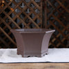 7.4 inch (19cm) Wide 4.1 inch (10.5cm) Deep Flared Hexagonal Unglazed Semi-Cascade Bonsai Pots Brown Color