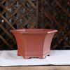 7.4 inch (19cm) Wide 4.1 inch (10.5cm) Deep Flared Hexagonal Unglazed Semi-Cascade Bonsai Pots Orange Color