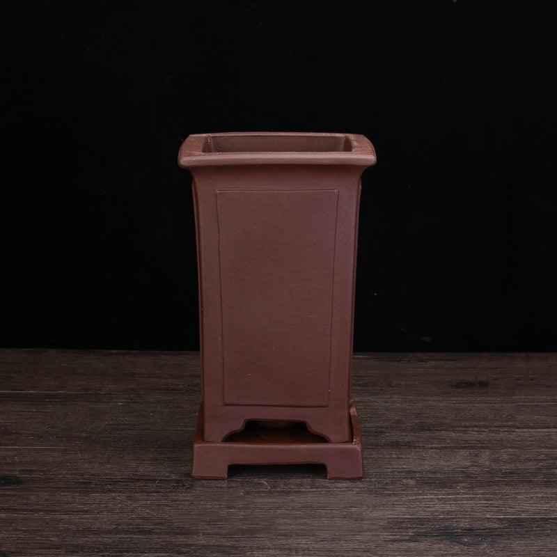 7.6" (19.5cm) Deep Handmade Unglazed Cascade Bonsai Pots w Stand
