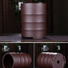 7.6 inch (19.5cm) Deep Round Bamboo-Joint Like Traditional Cascade Bonsai Pots Brown Color
