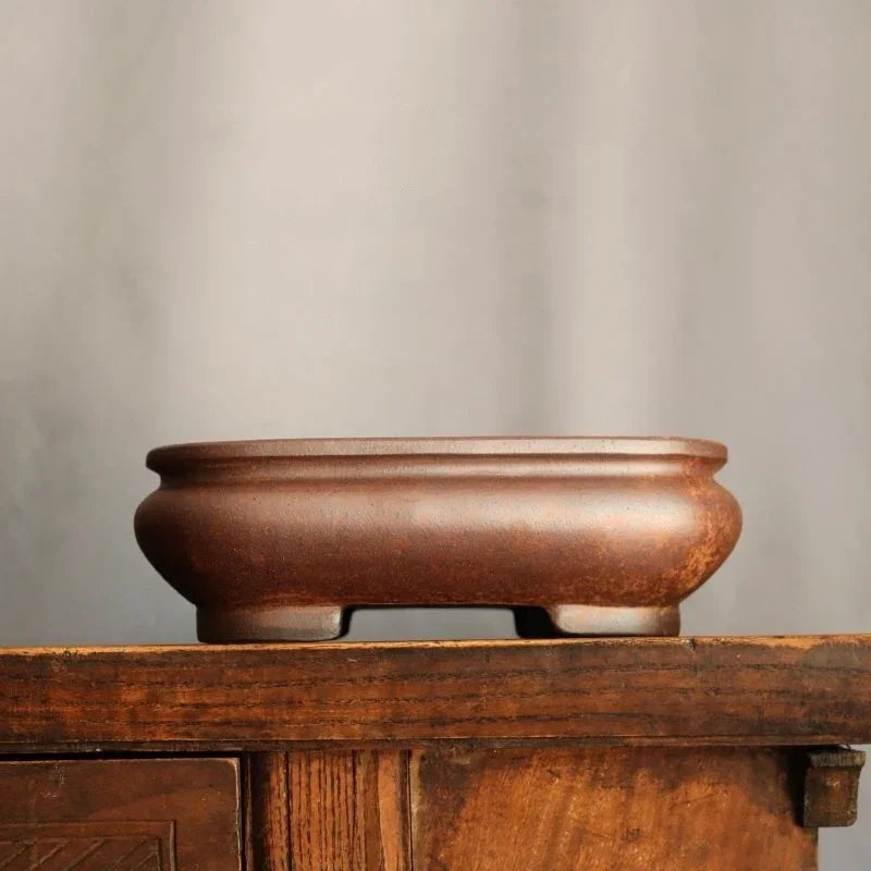 7.6 inch (19.5cm) Square Handmade Rustic Premium Bonsai Pot