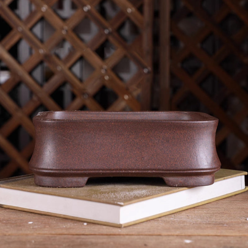 7.8Inch (20cm) Large Flared Rectangular Unglazed Bonsai Pot