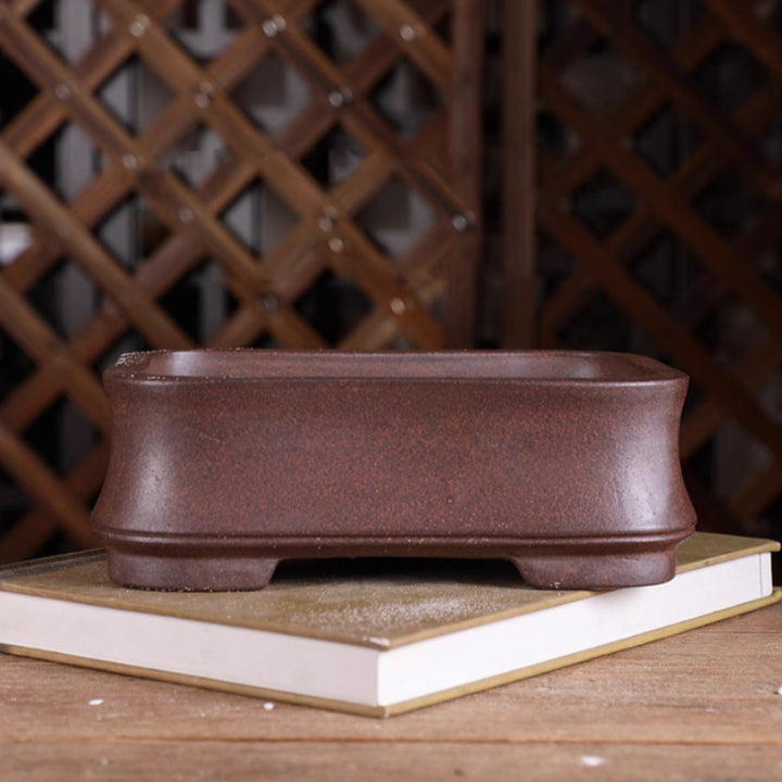 7.8Inch (20cm) Large Flared Rectangular Unglazed Bonsai Pot