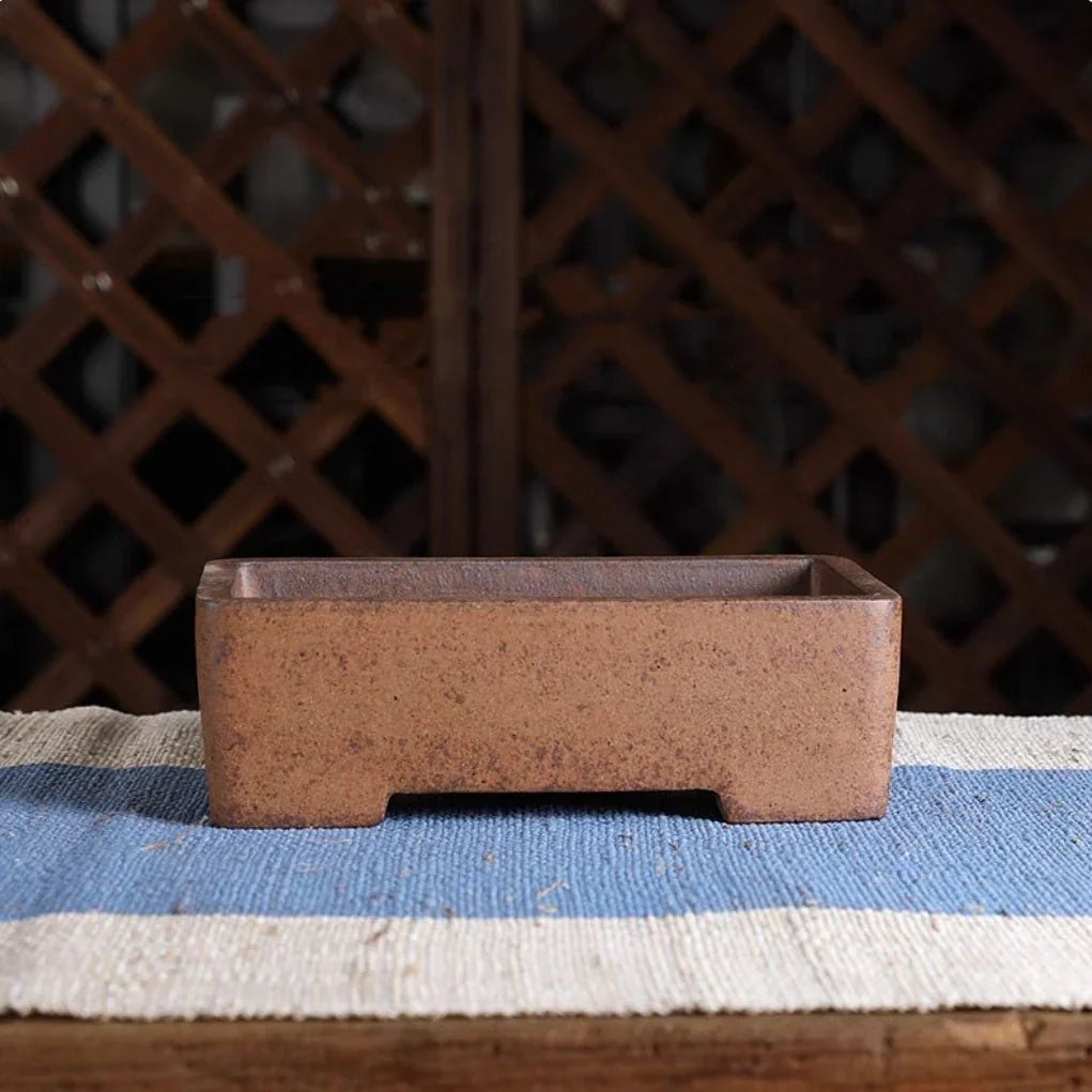7.8" (20cm) Rectangle Firewood Yixing Clay Traditional Bonsai Pot