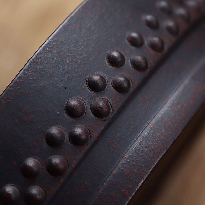 7.8 inch (20cm) Medium Round Studded Premium Shallow Drum Bonsai Pot Close Shot