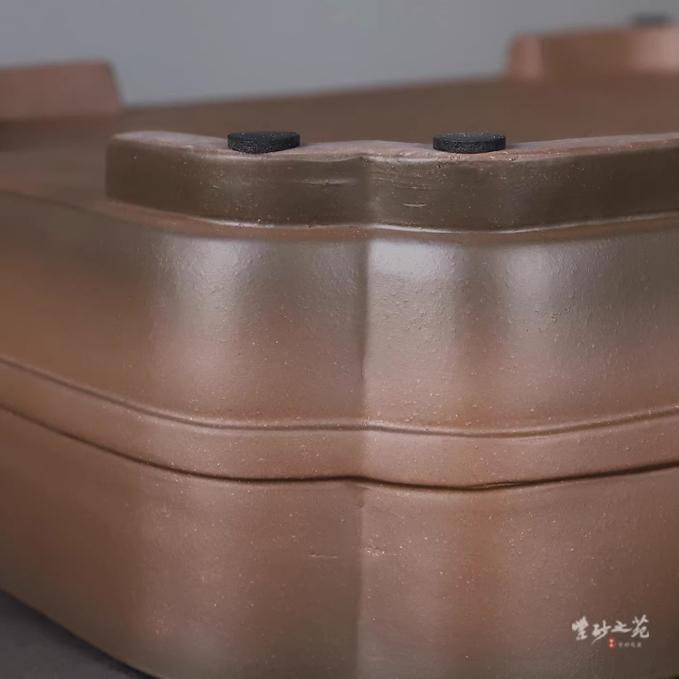 Pot à bonsaï premium rectangulaire grand format 14,6" (37,2 cm) à coins enfoncés bicolore