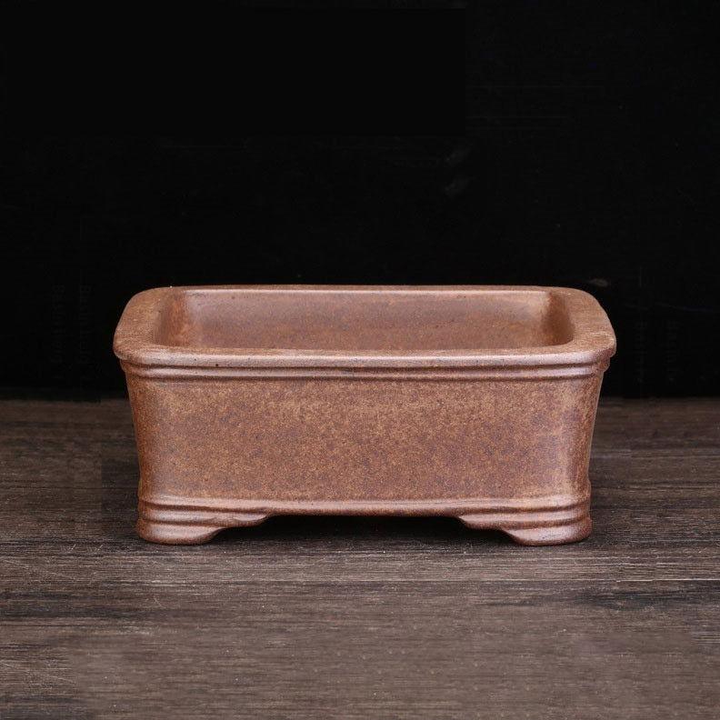 7" (18cm) Square Firewood Burning Yixing Clay Traditional  Bonsai Pot