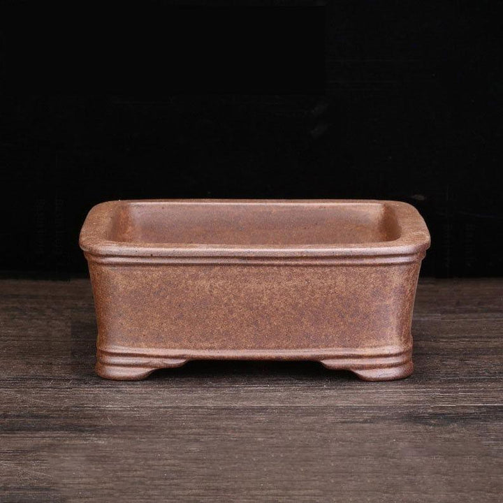 7" (18cm) Square Firewood Burning Yixing Clay Traditional  Bonsai Pot