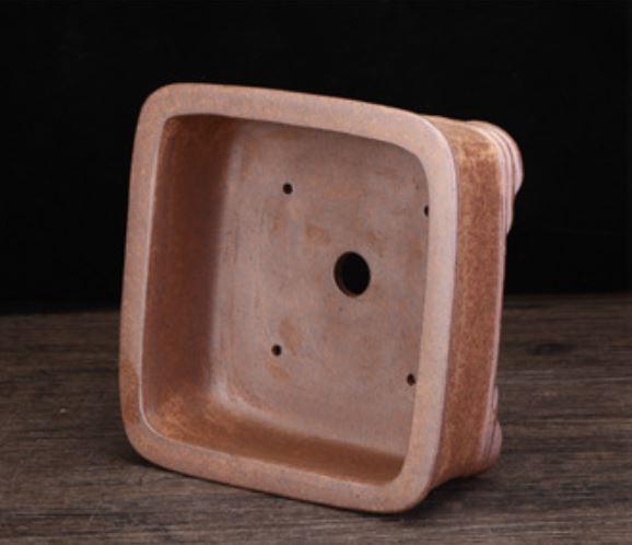 7" (18cm) Square Firewood Burning Yixing Clay Traditional  Bonsai Pot Inner View