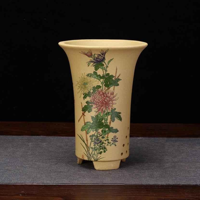 7" (18cm) Deep Artistic Yellow Cascade Pots