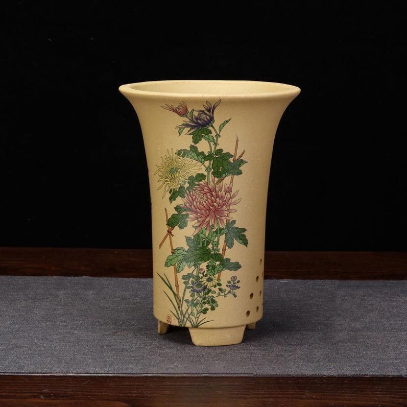 7" Deep Artistic Yellow Cascade Pots - Potscape