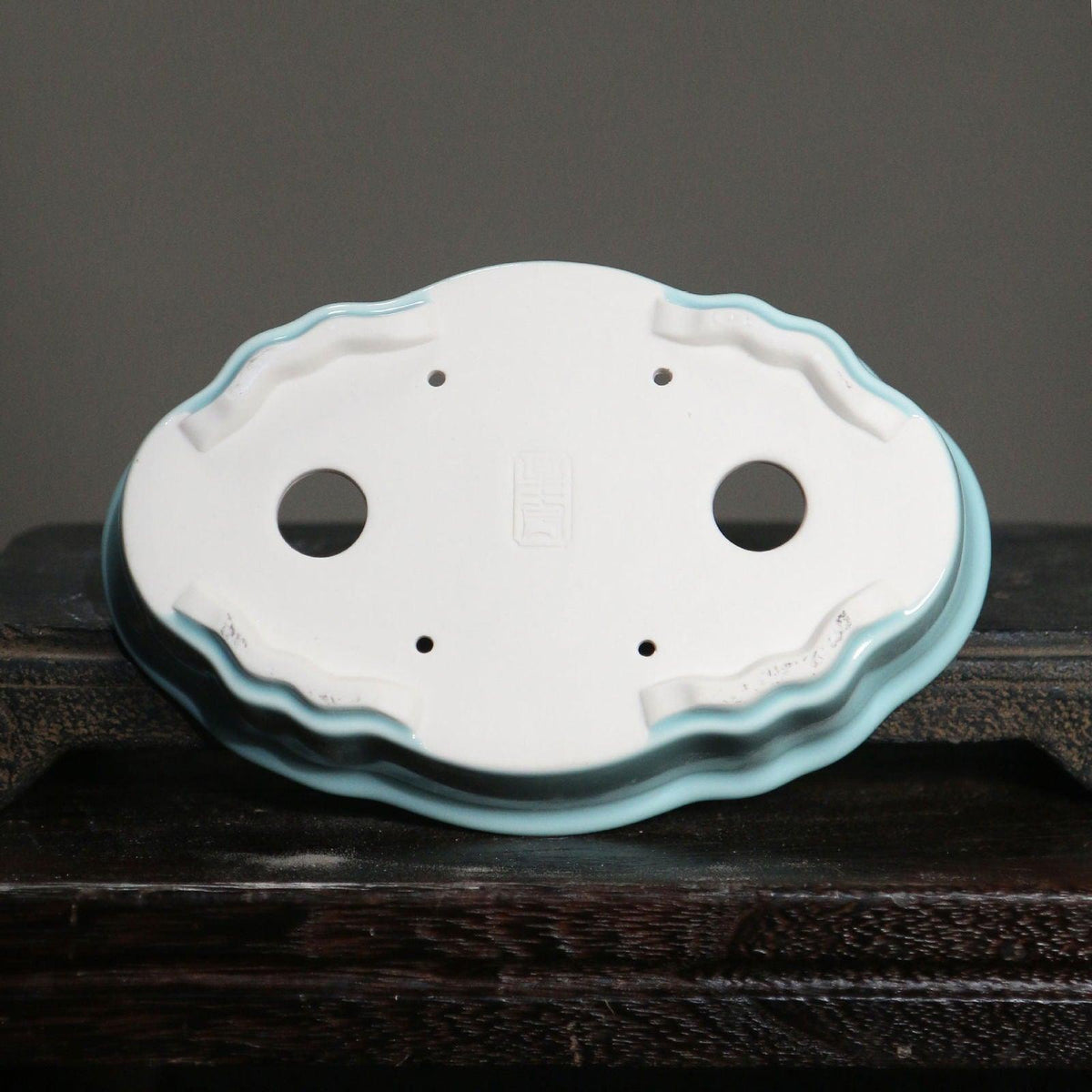 7" Elegant Crackled Glaze Oval Shallow Pots - Potscape