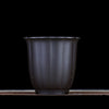 7 inch (18cm) Deep Round Fluted Unglazed Cascade/Semi Cascade Bonsai Pot Black Color