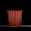 7 inch (18cm) Deep Round Fluted Unglazed Cascade/Semi Cascade Bonsai Pot Reddish Brown Color