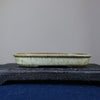 7 inch (18cm) Mid-Sized Oval Multi-Tone Glazed Extra-Shallow Bonsai Pot Yellow Color