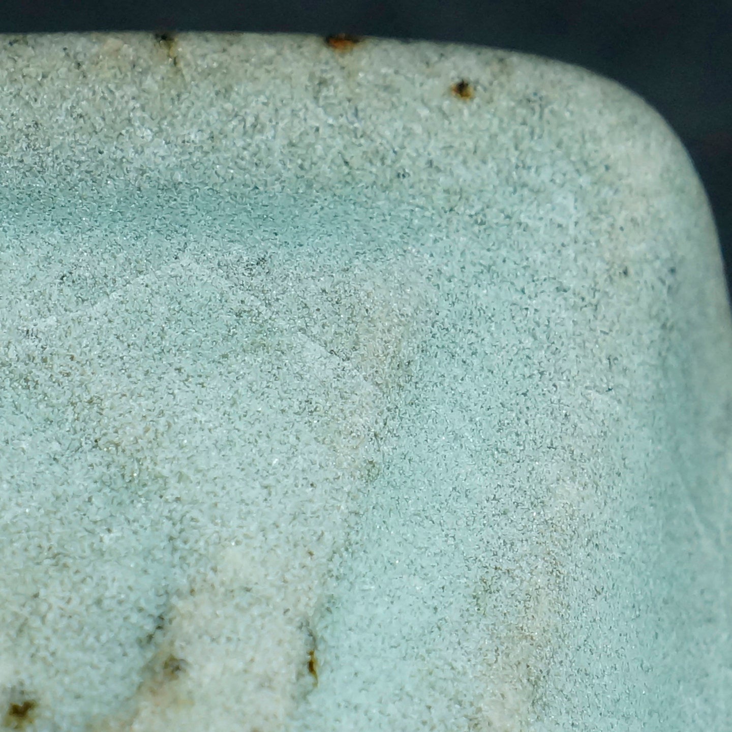 8.1 inch (20.8cm) Corner-Cut Flared Rectangular Multi-Color Dazhenghe Kiln Jun Glaze Bonsai Pot Close Shot
