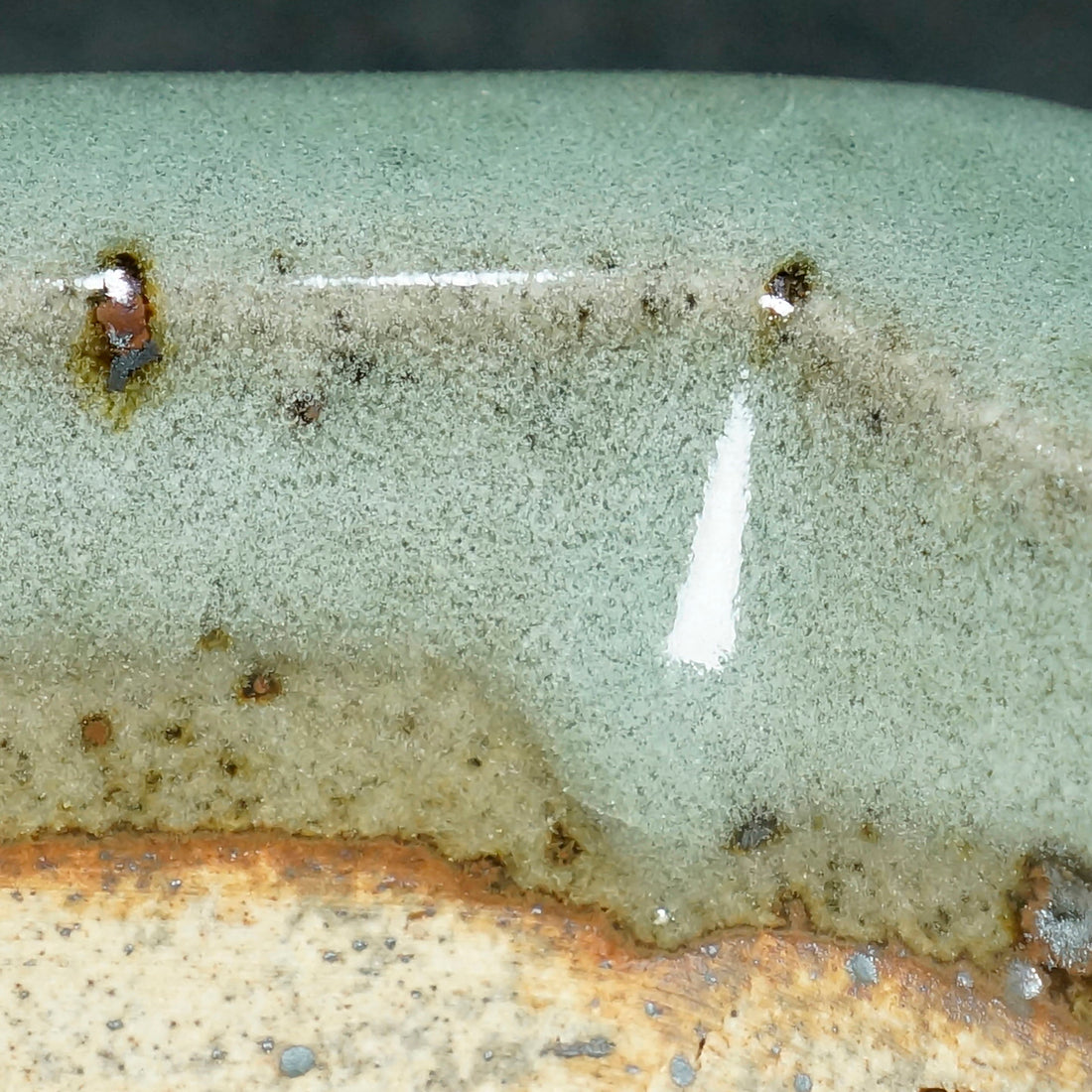 8.1 inch (20.8cm) Corner-Cut Flared Rectangular Multi-Color Dazhenghe Kiln Jun Glaze Bonsai Pot Close Shot