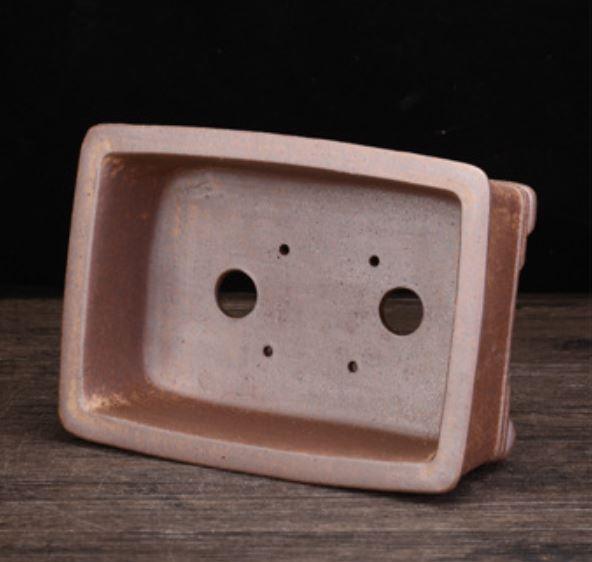 8.2" (21cm) Rectangular Firewood Burning Yixing Clay Bonsai Pot Inner View