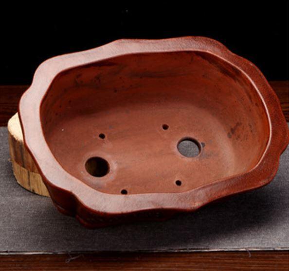 8.2" Antique Style Unglazed Oval Pot - Potscape