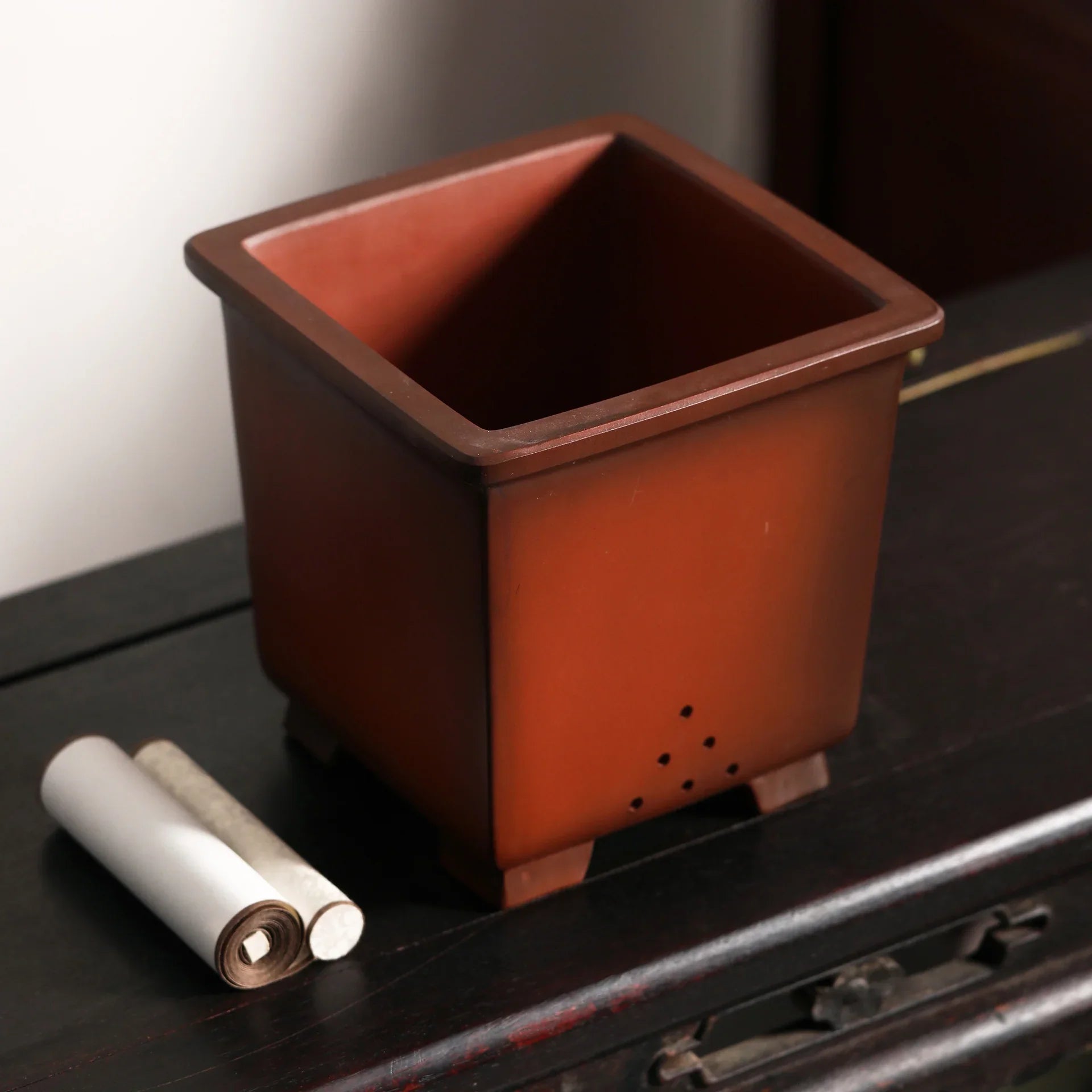 8.2 inch (21cm) Deep Square Premium Cascade Bonsai Pot Top View