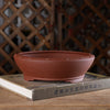 8.2 inch (21cm) Mid-Sized Flared Studded Round Traditional Unglazed Bonsai Pot
