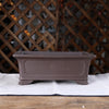 8.2 inch (21cm) Mid-Sized Traditional Rectangular Unglazed Raised Cloud Feet Bonsai Pot Coffee Color