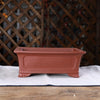 8.2 inch (21cm) Mid-Sized Traditional Rectangular Unglazed Raised Cloud Feet Bonsai Pot Orange Color