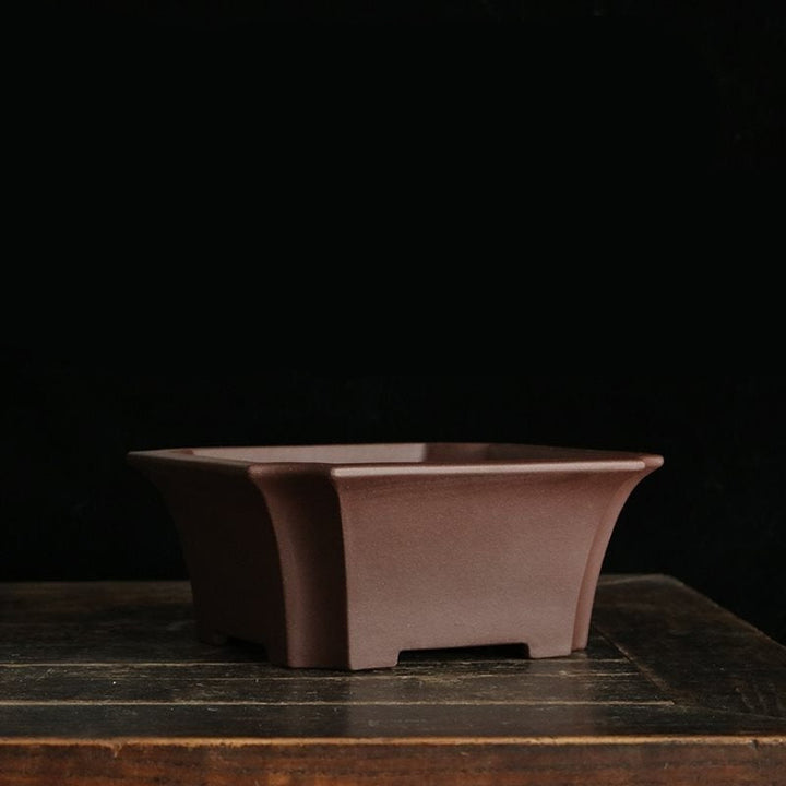 8.2 inch (21cm) Square Elegant Flared Corner-Cut Bonsai Pot
