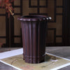 8.4 inch (21.5cm) Deep Round Unglazed Cascade Bonsai Pot w Lotus-Style Scalloped Exterior