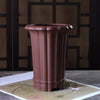 8.4 inch (21.5cm) Deep Round Unglazed Cascade Bonsai Pot w Lotus-Style Scalloped Exterior