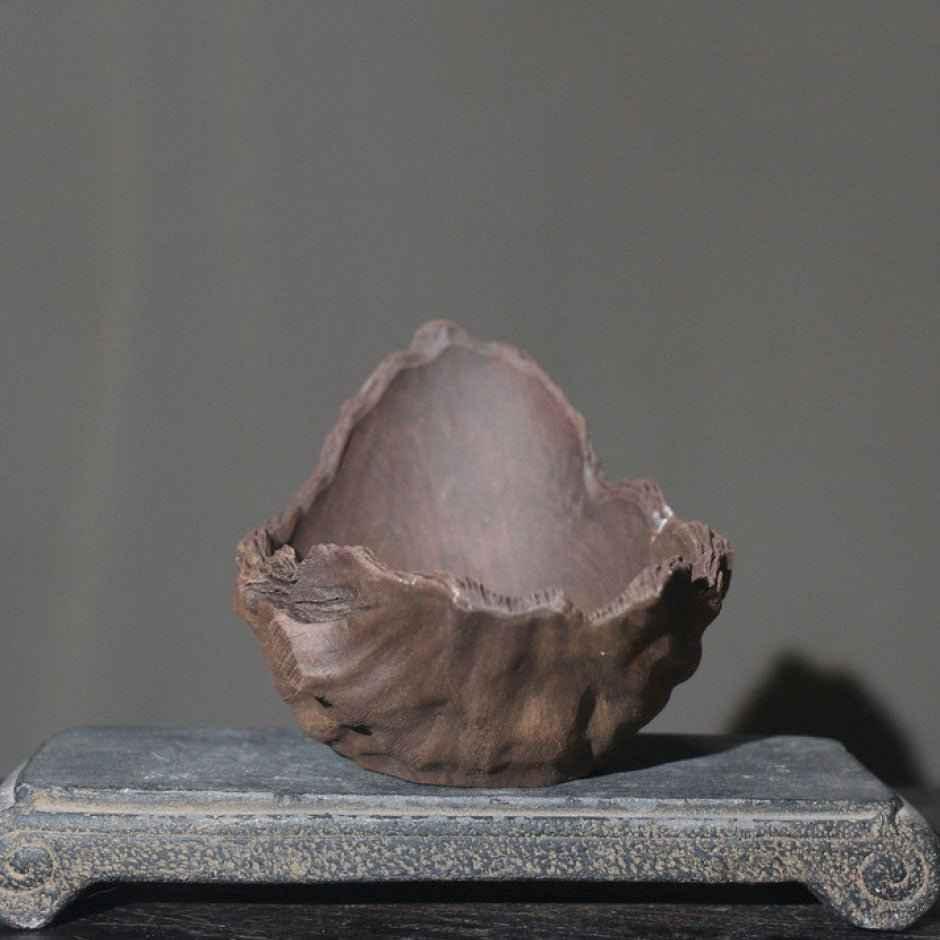 8.6" (22cm) Handcrafted Driftwood-Like Abstract Bonsai Pot