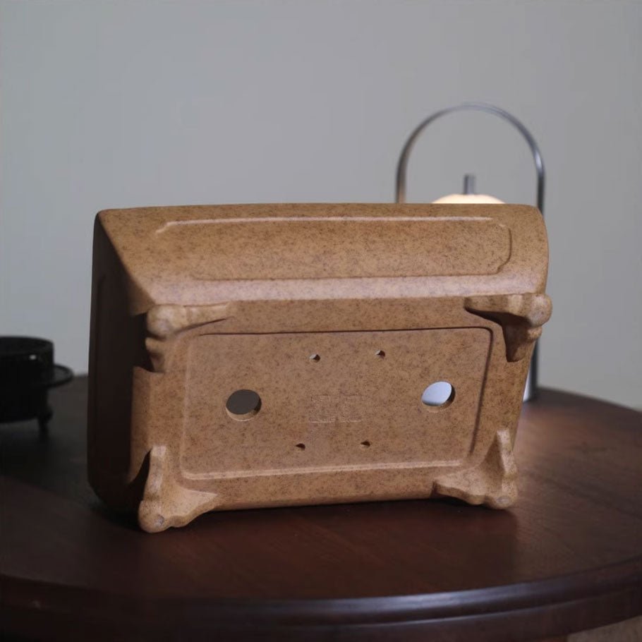 8.8" (22.5cm) High-End Rectangular Traditional Ceramic Bonsai Pot Bottom View