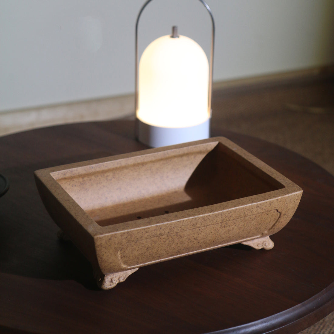8.8" (22.5cm) High-End Rectangular Traditional Ceramic Bonsai Pot Top View
